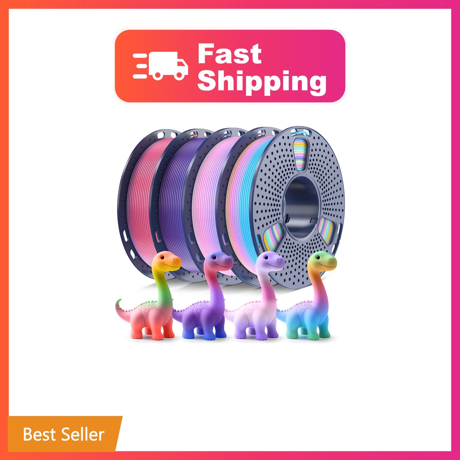 SUNLU Rainbow PLA Filament 1.75mm, 250g Spool Bundle, 3D Printer Filament | B...