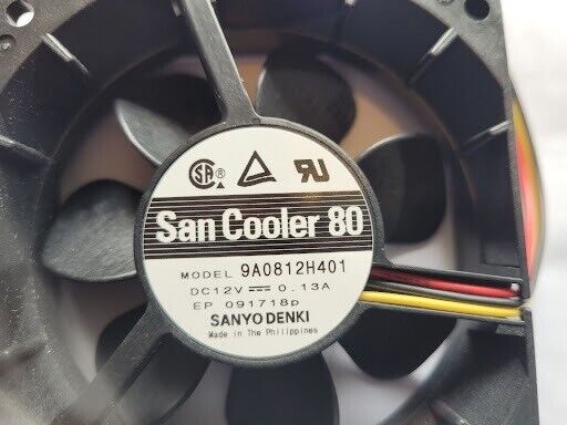 SAN COOLER 80 CPU FAN 9A0812H401 80x80x25mm DC12V .13A 3 PIN