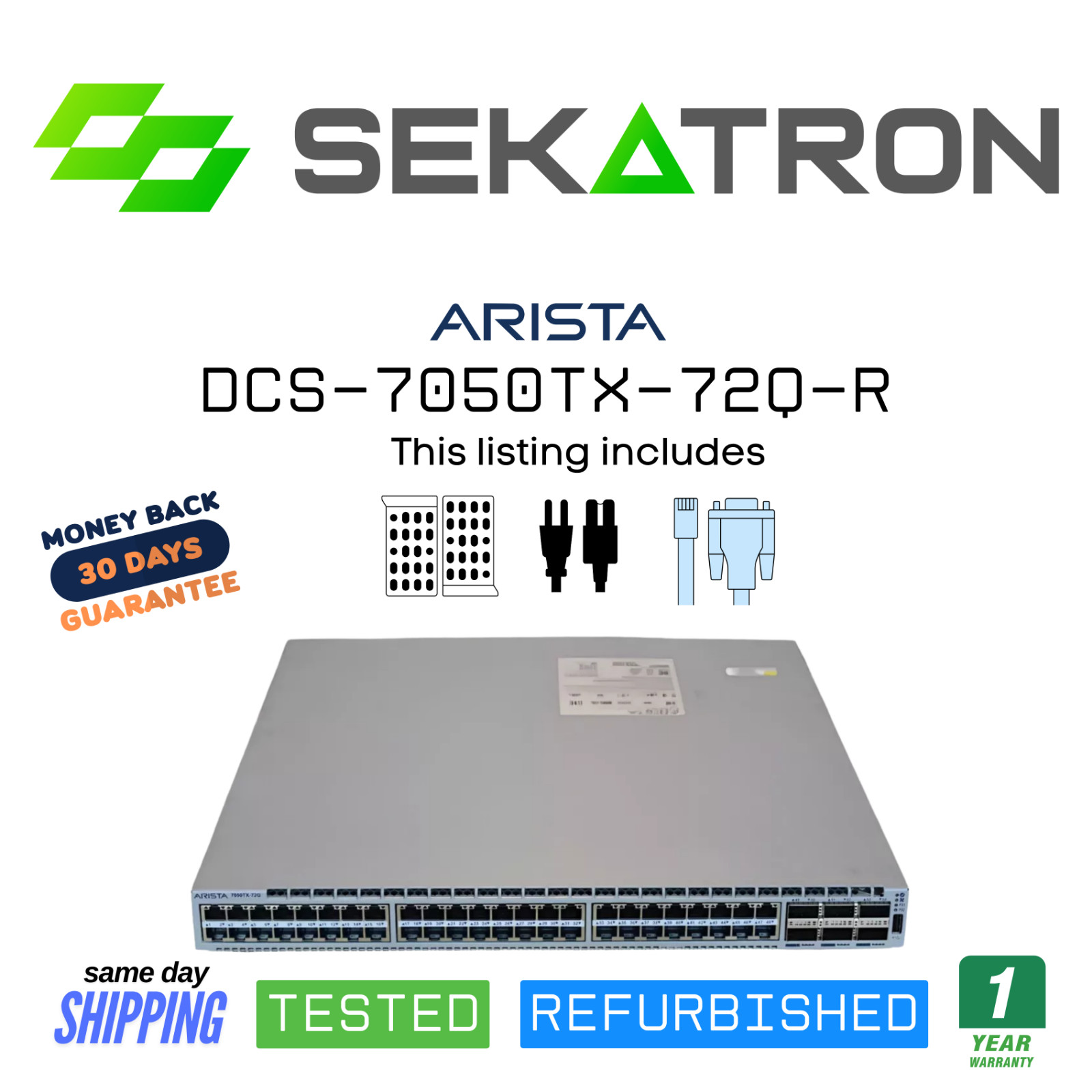 ♻️ Arista DCS-7050TX-72Q-R 48-Port Data Center Switch ⚡Fast Shipping
