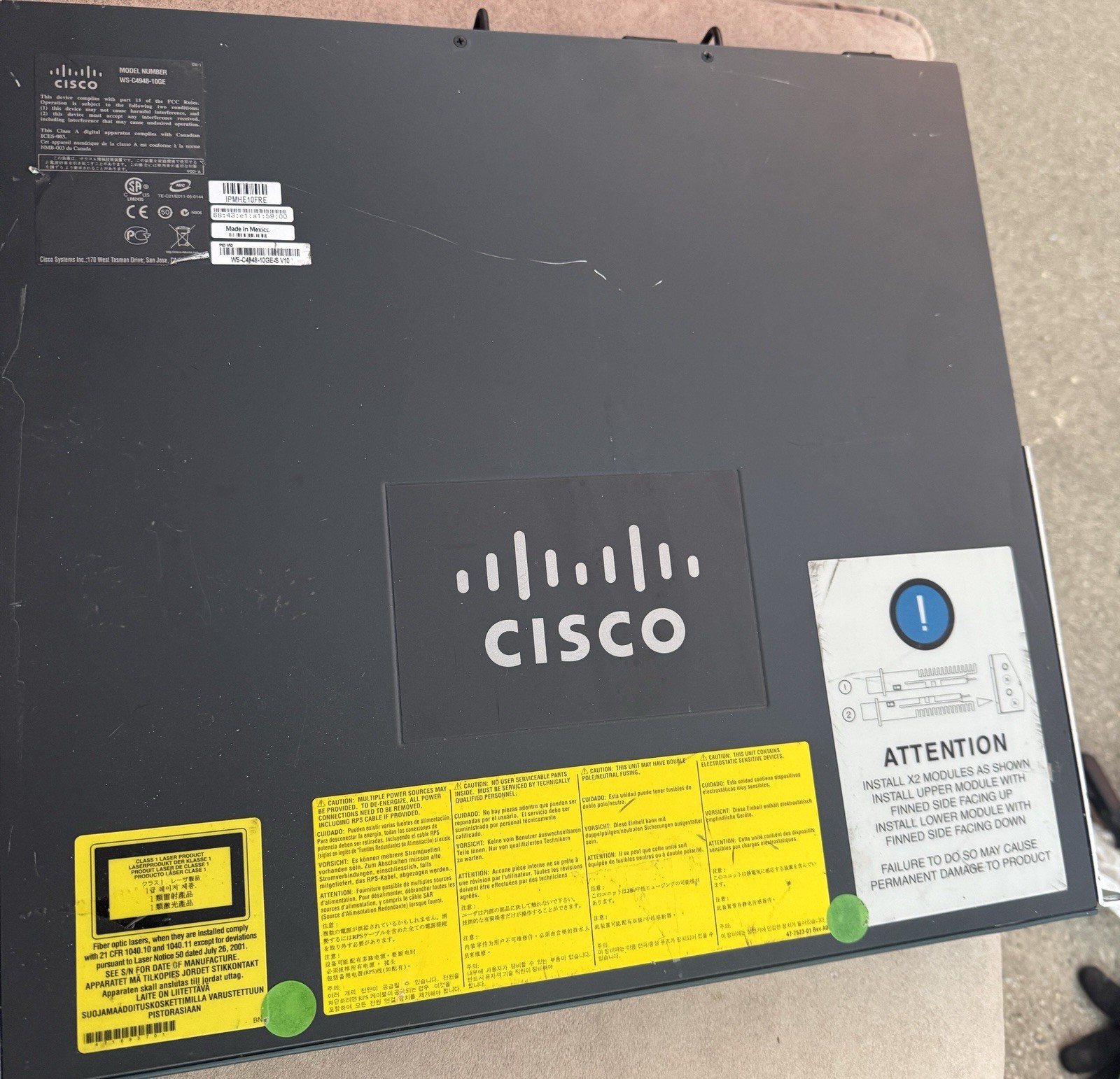 Cisco Catalyst WS-C4948-10GE 48-Port 10GbE Enterprise Switch w/Dual PSU & Ears