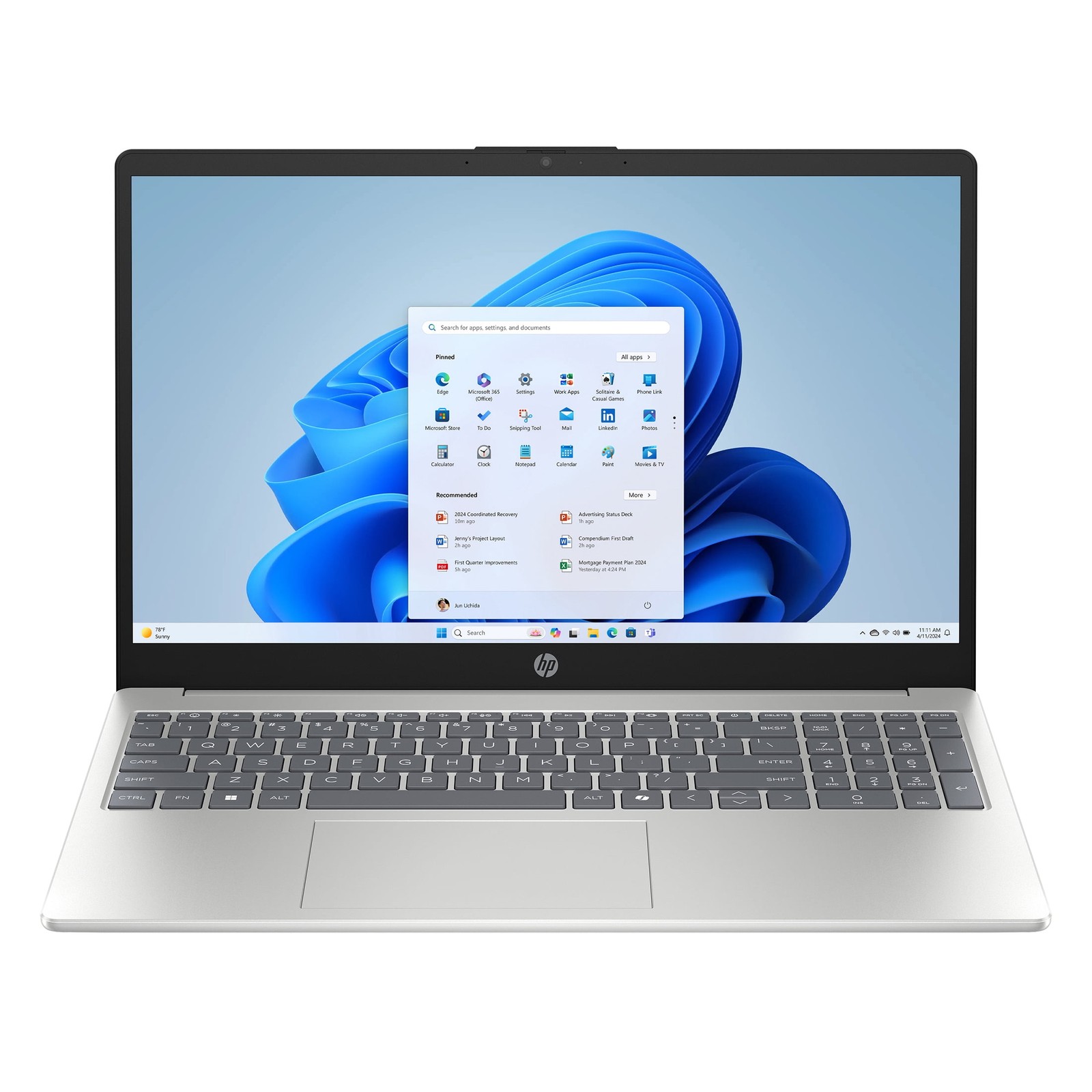 HP Laptop 15.6 Inch HD Display, Intel N250 Processor, 4GB DDR5 RAM, 128GB UFS