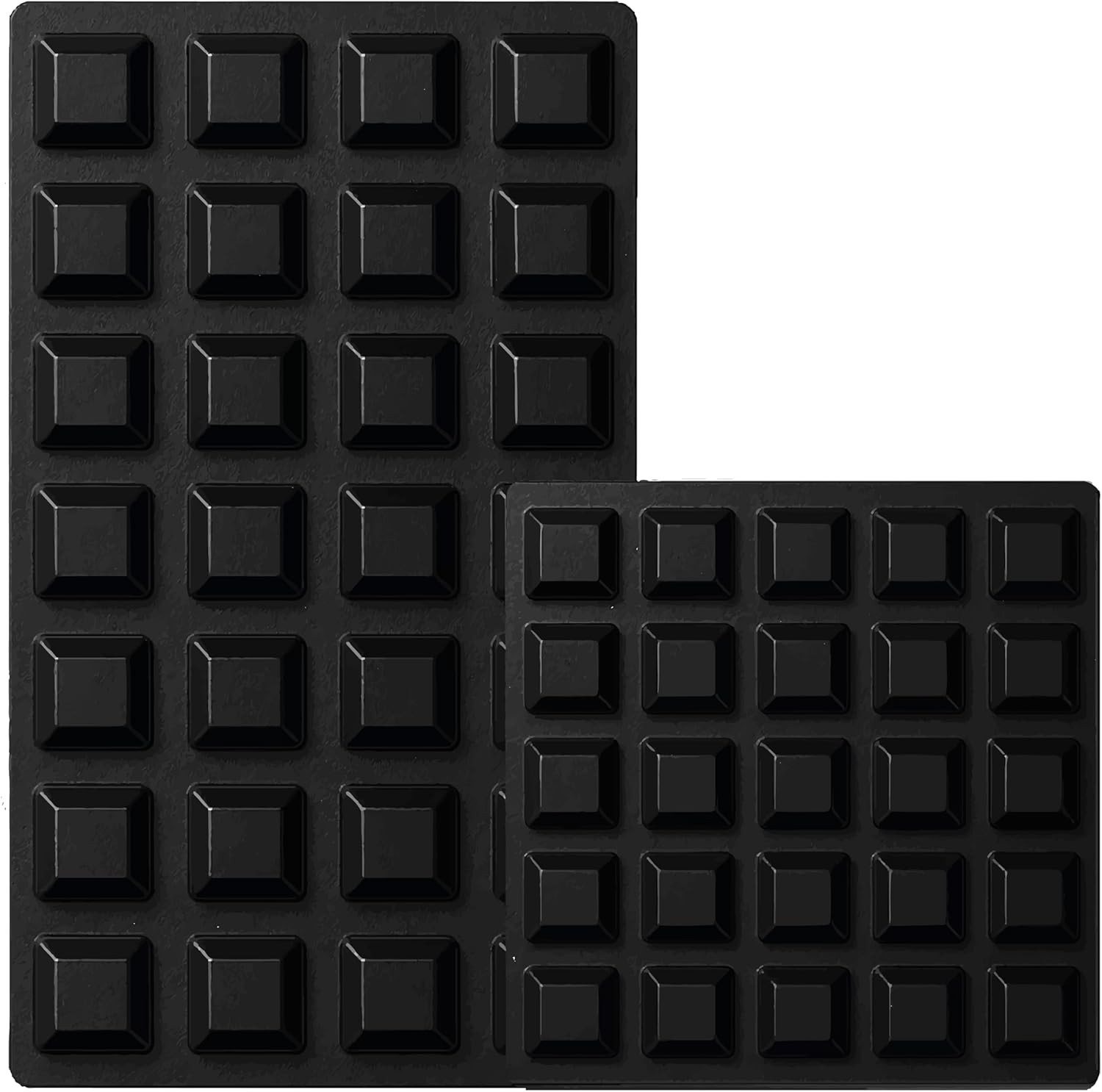 Black Rubber Feet (53 Pack) Self Stick Bumper Pads - Adhesive Tall Square Bumper