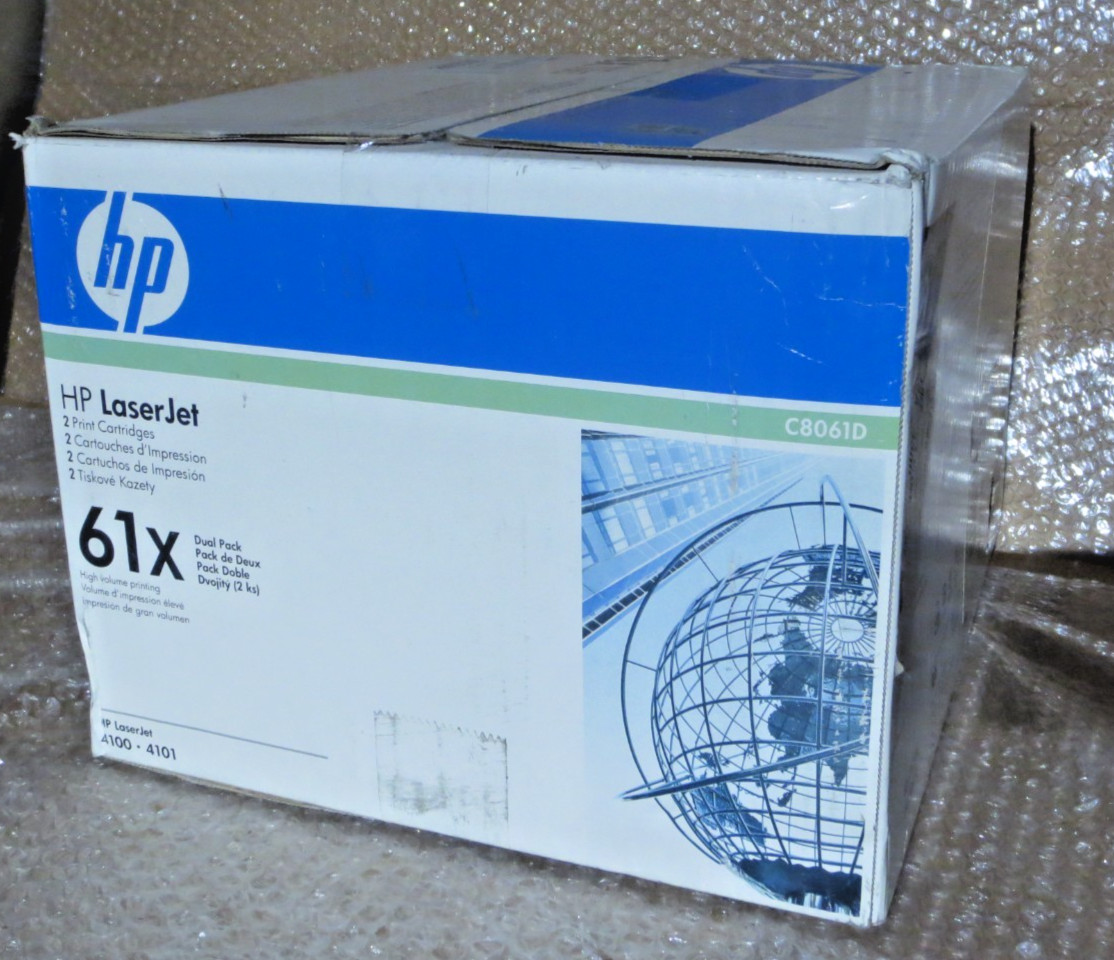 Dual Pack HP 61X Black LaserJet Toner Cartridges, C8061D