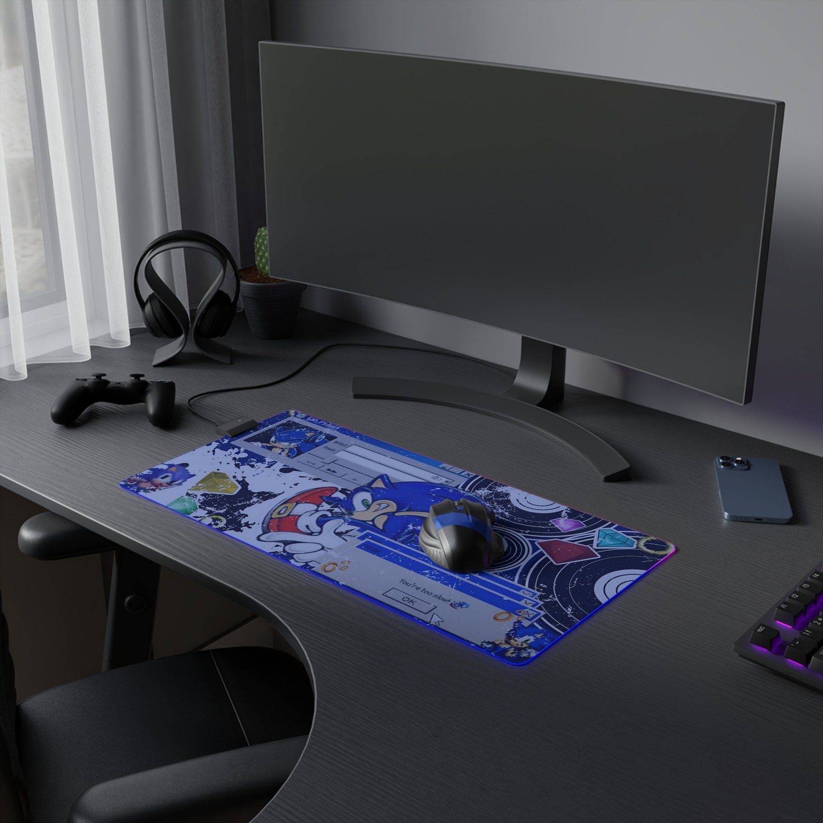 Sonic The Hedgehog LED Gaming Mouse Pad | Sonic Design | Gamer Accessories