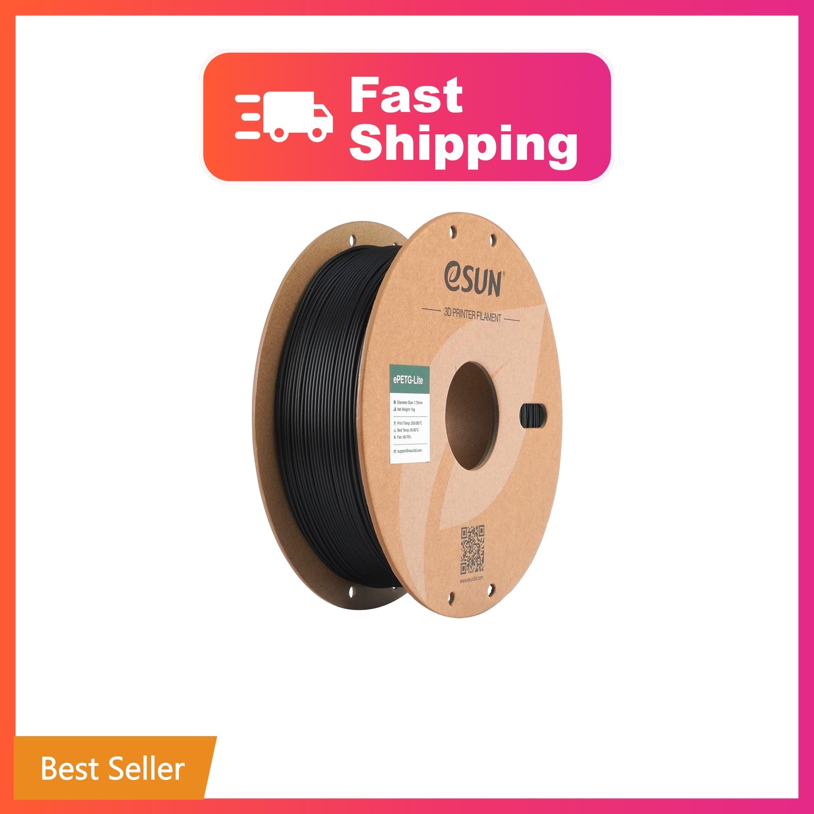 eSUN PETG Basic Filament 1.75mm, High Toughness Glossy PETG 3D Printing Filam...