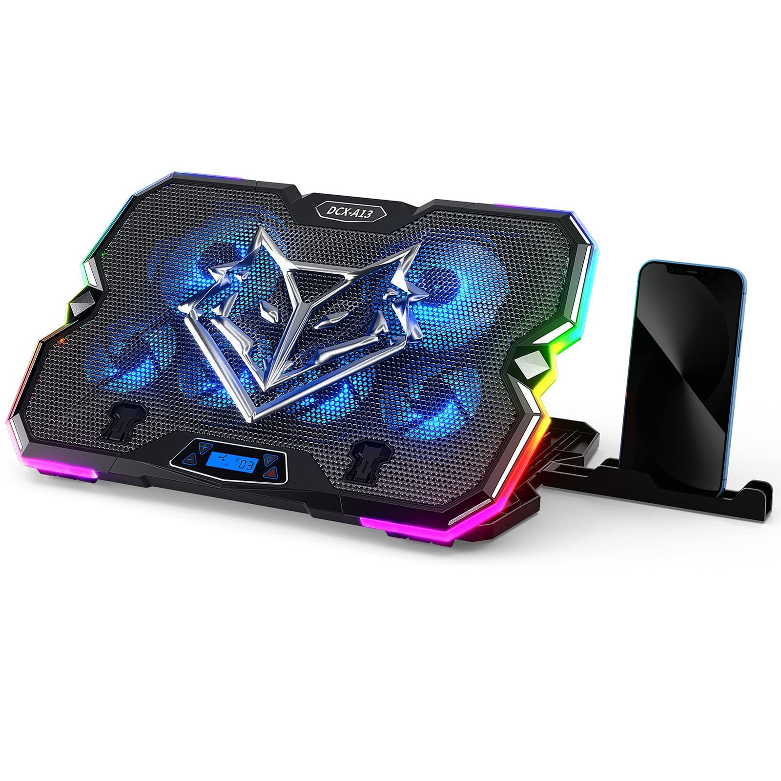 KeiBn Upgrade Laptop Cooling Pad A13,RGB Lights A13-Blue, Blue Black