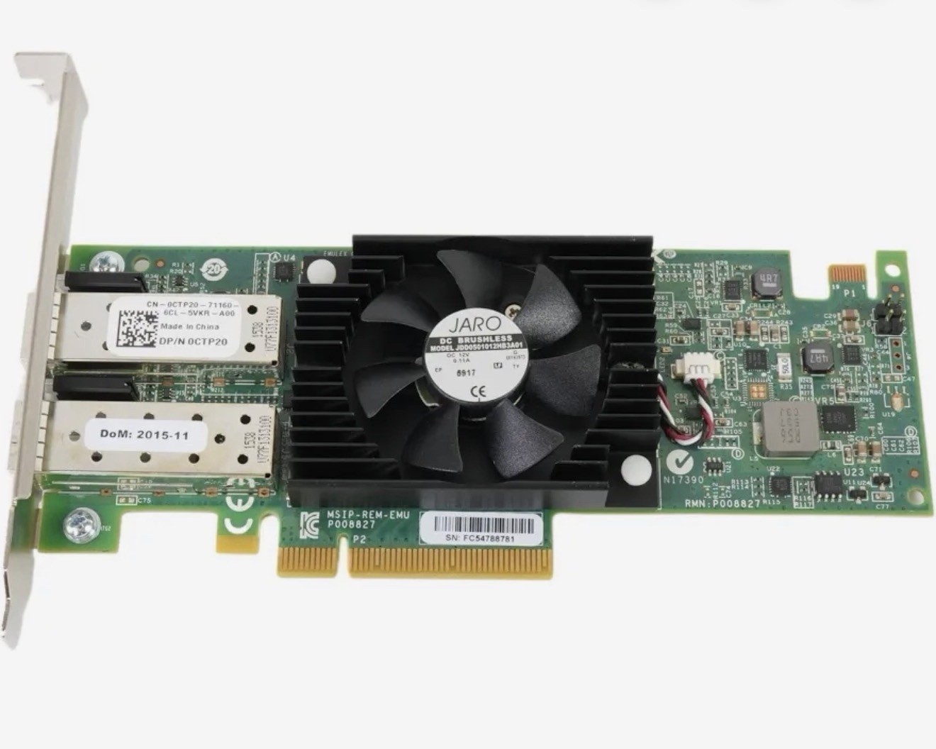 Dell Emulex 10GB Dual Port SFP+ PCIe Network Adapter Dell P/N: 0CTP20 Tested