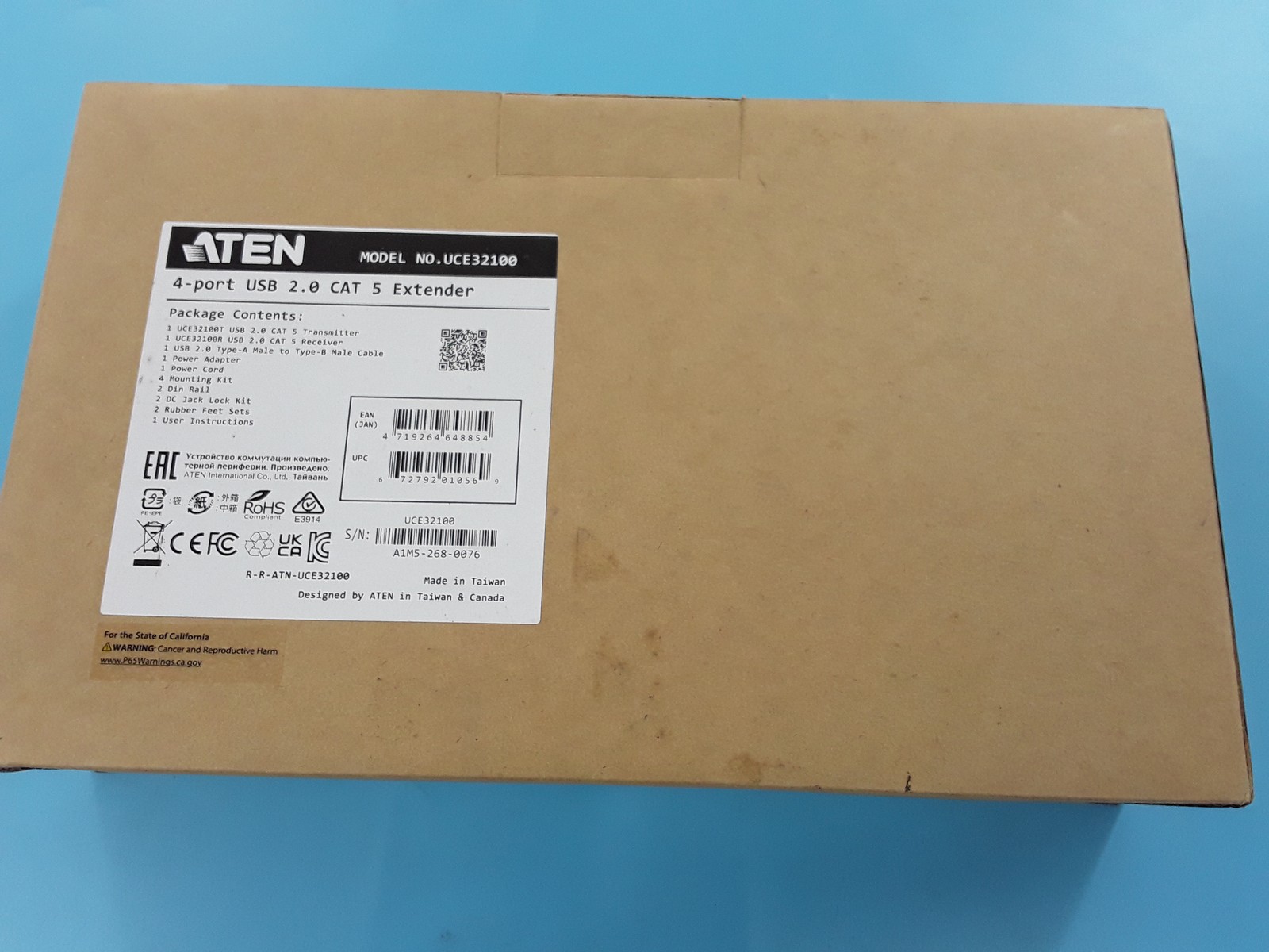 ATEN 4-port USB 2.0 CAT 5 Extender Model UCE32100