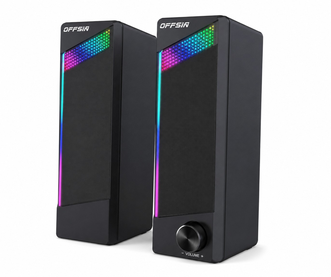 OFFSIR RGB Gaming Speakers CO713 Stereo Desktop PC Speakers LED Lights USB Power