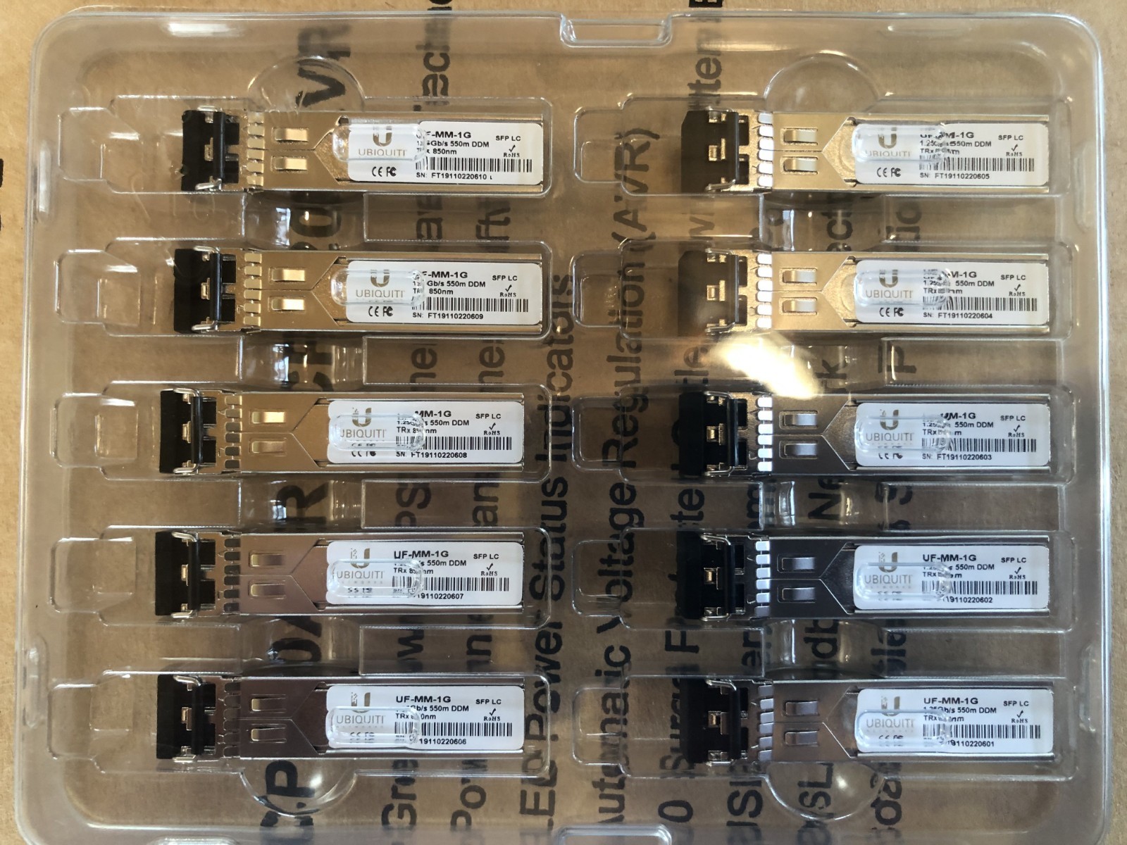 Ubiquiti Networks UF-MM-1G Multi-Mode SFP Modules - 10 Pack