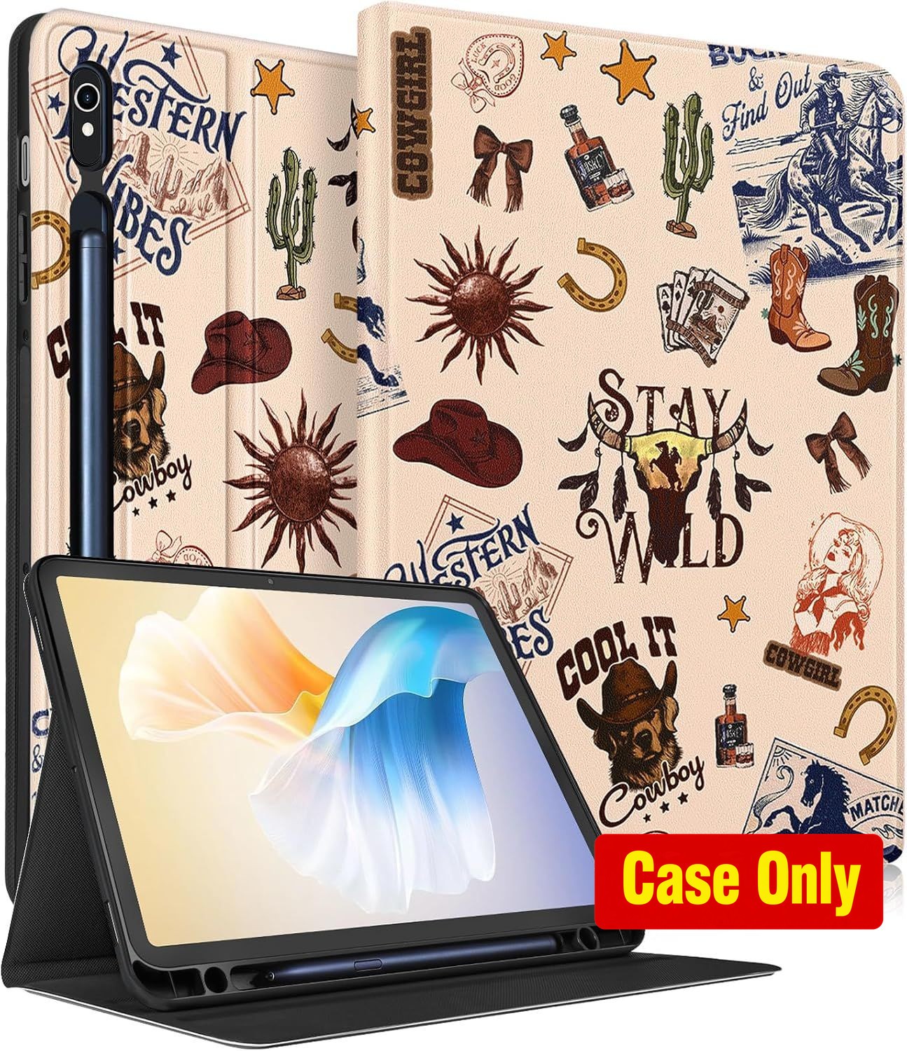 Case for Samsung Galaxy Tab S9/S9 FE 10.9 Inch - Smart Folio Cover with Pencil H