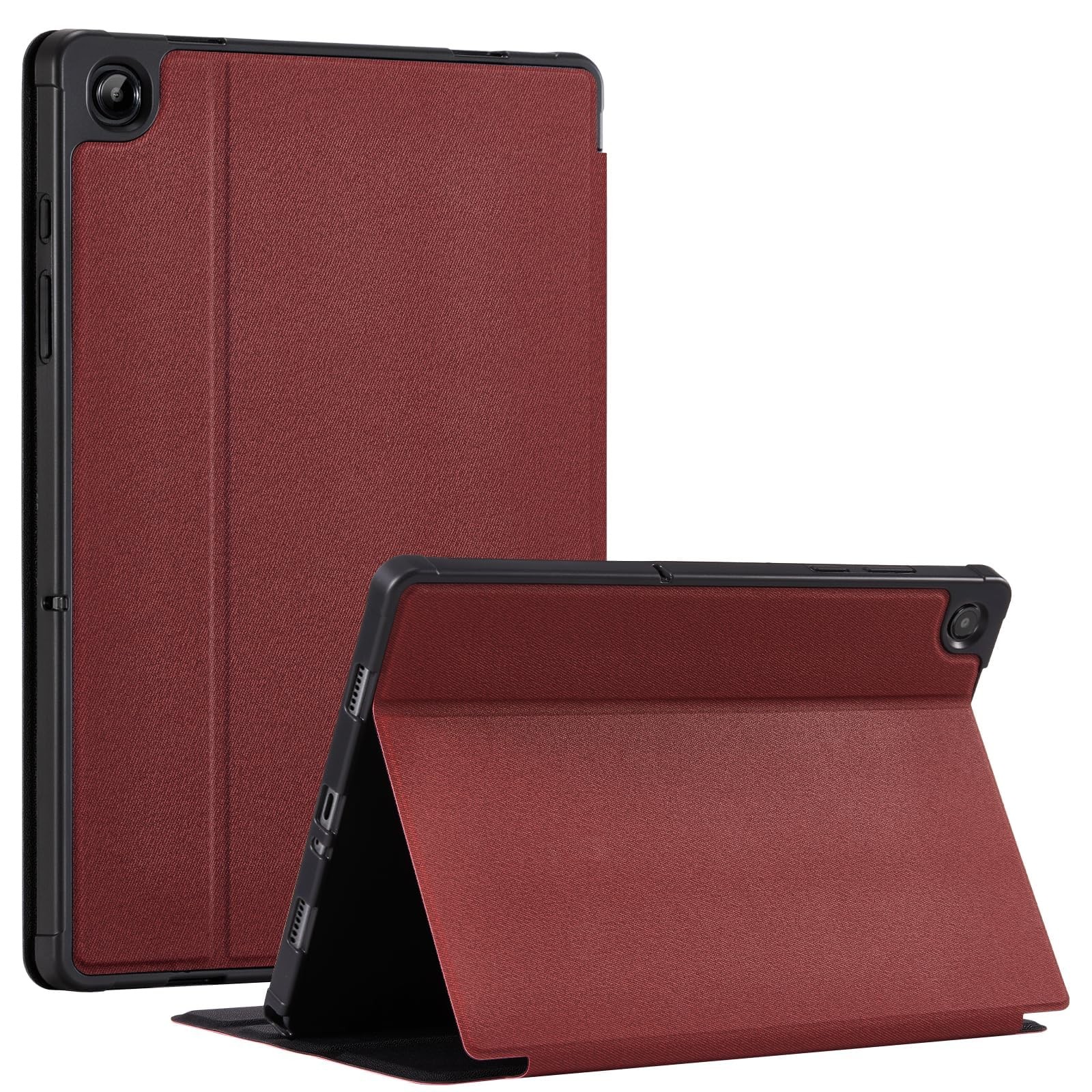 Samsung Galaxy Tab A11+ Plus 11 2025 Case PU Leather Folio Stand Burgundy Red