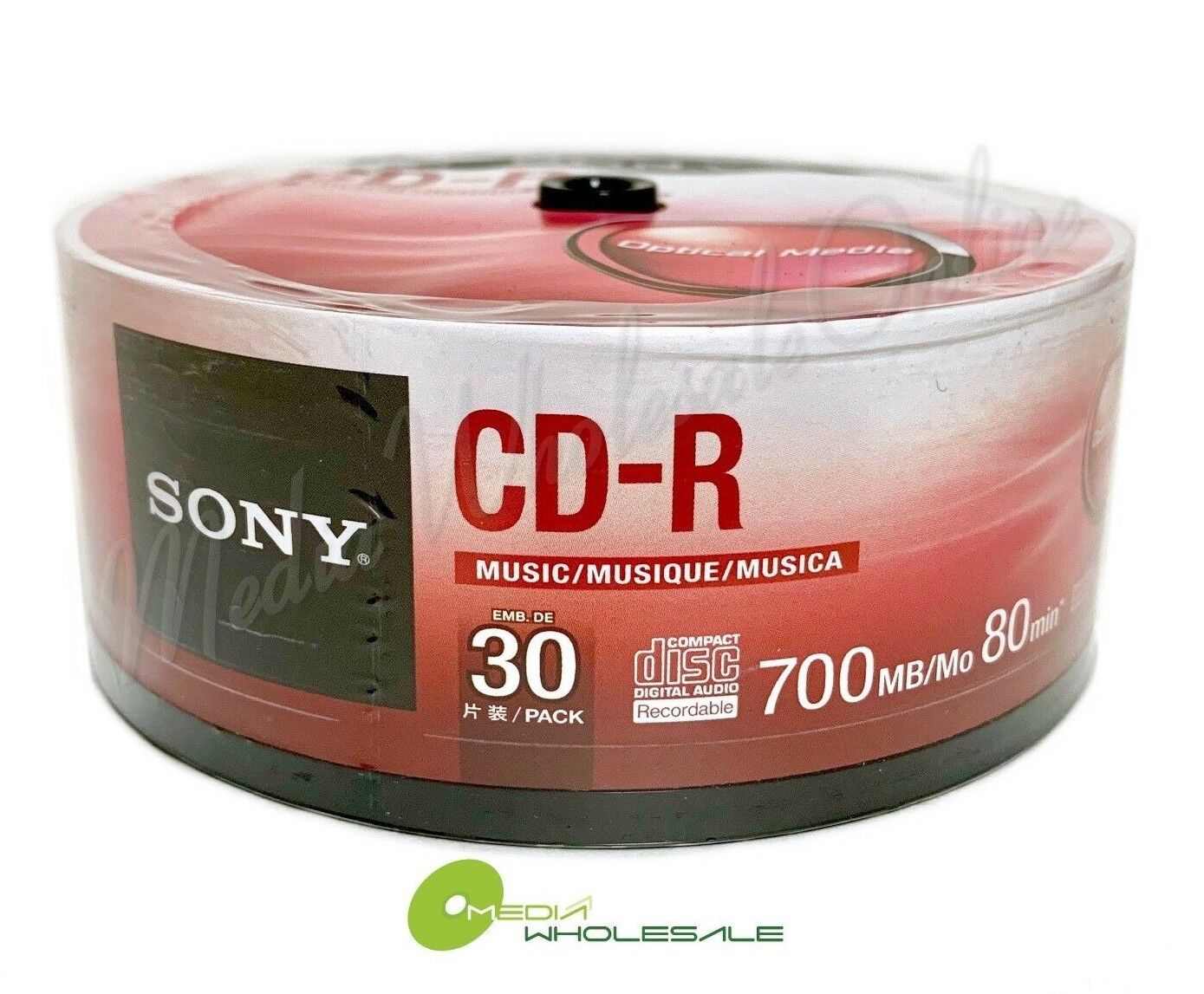 SONY Blank Music CD-R CDR Branded 80min Digital Audio 30 pack Media Disc