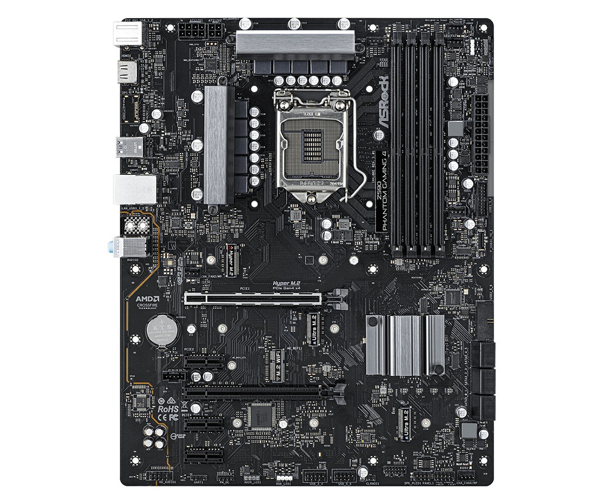 ASRock Z590 Phantom Gaming 4 Motherboard Intel Z590 LGA 1200 DDR4 ATX M.2 Core
