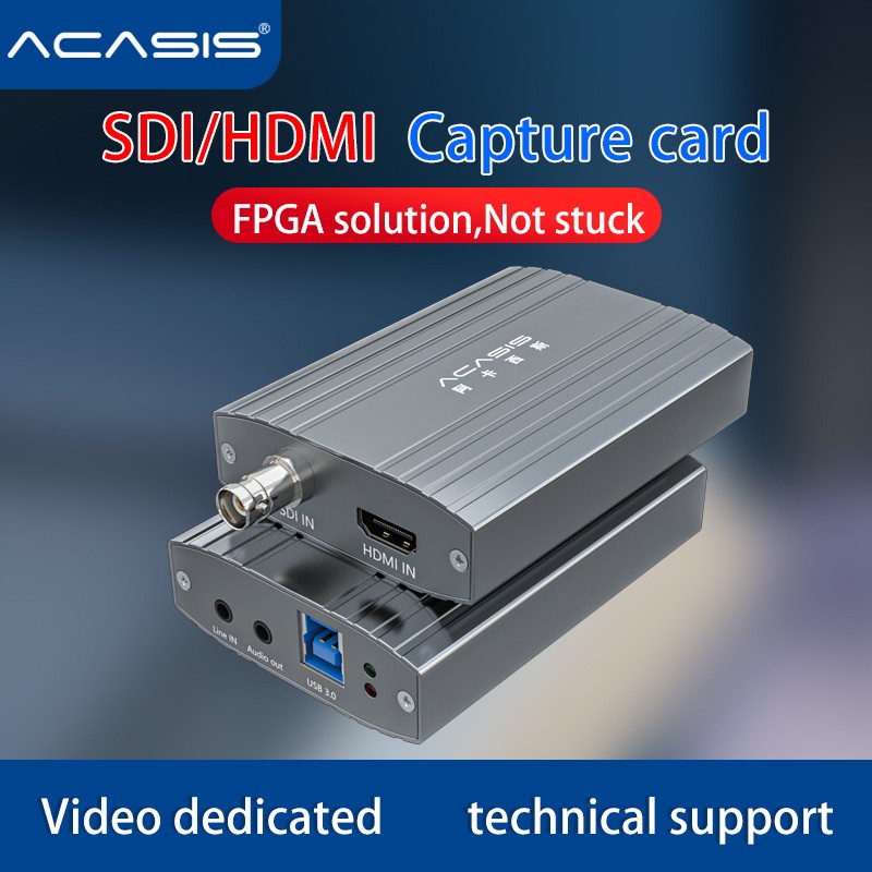 ACASIS USB-B Video Capture Card SDI HDMI 1080p60 Full HD Audio Line In