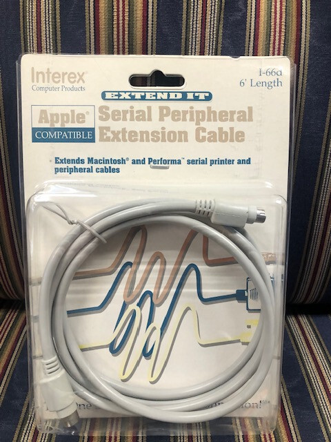 Macintosh M/F 8-pin miniDIN serial peripheral 6ft Cable Interex Brand  I-66d