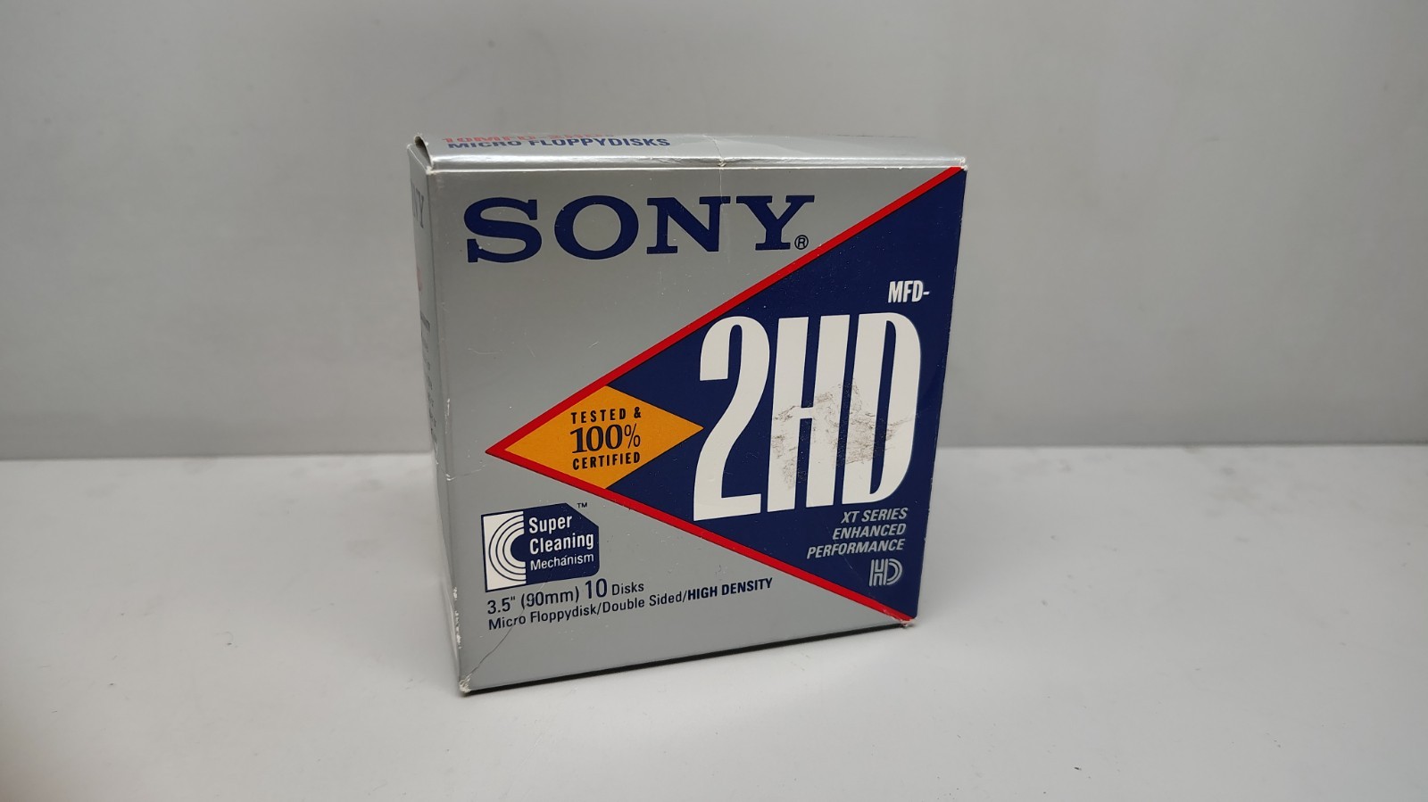 New Sealed 10 Pack SONY 3.5" Micro Floppy Disk 1.44MB Double Sided- Silver Box