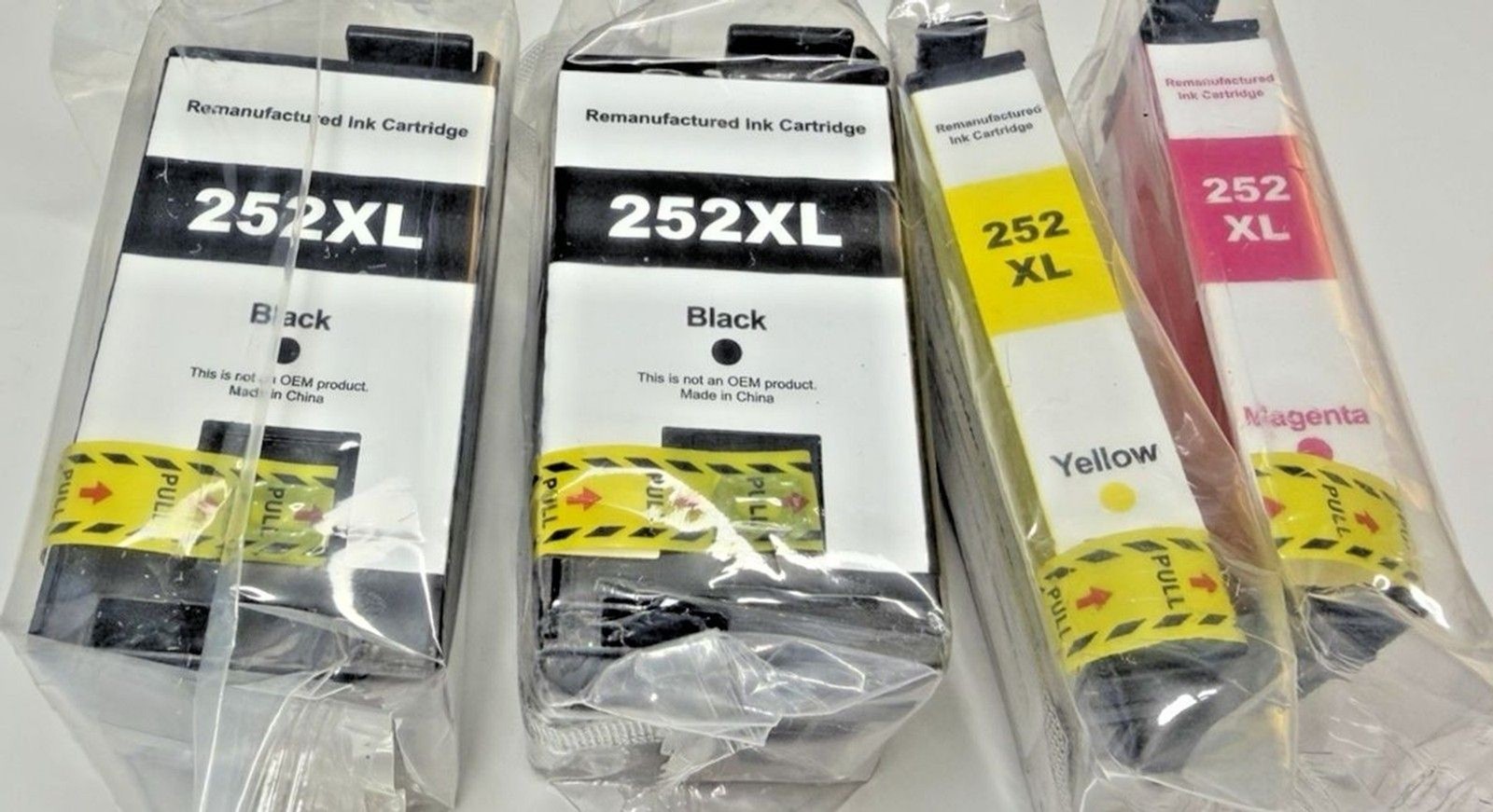 252XL Compatible Ink Cartridges 4-Pack 2 Black Yellow Magenta New Sealed