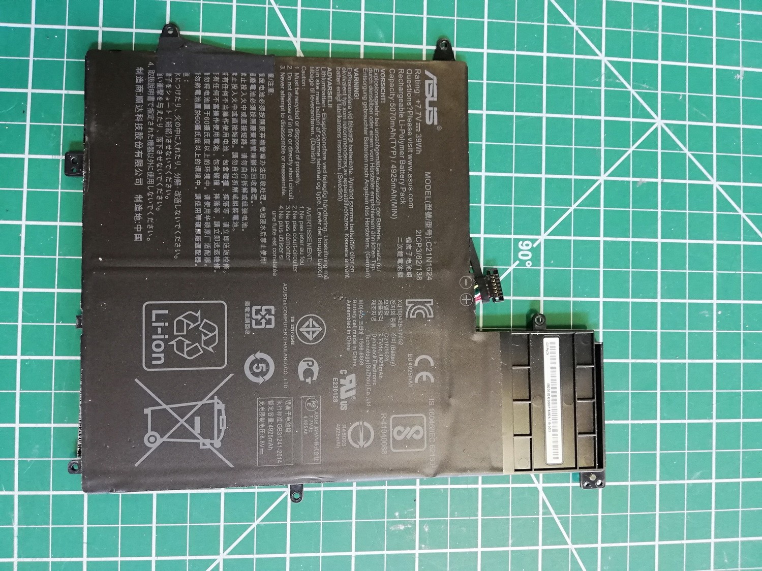Genuine ASUS Q325UA Battery 7.7V 39Wh 5070mAh C21N1624