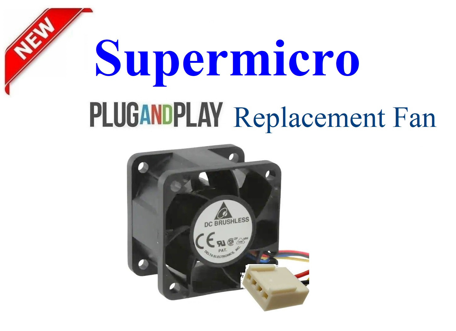 1x Replacement Fan for Supermicro FAN-0147L4 40x28mm 4-Pin PWM Axial Fan