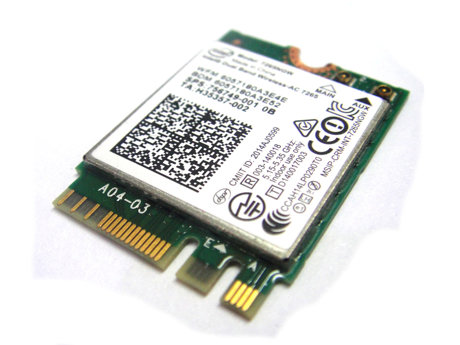 HP 756747-001 Intel Dual Band Wireless-N 7265NGW NB NGFF M.2 WLAN WiFi Card D...