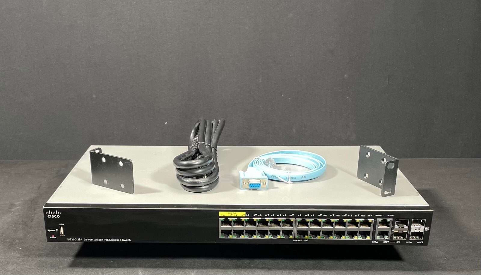 Cisco SG350-28P-K9 28-Port Gigabit 24x PoE 2x Combo 2x SFP Managed Switch
