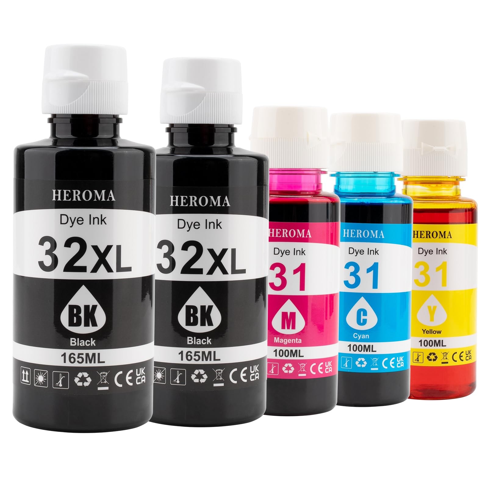 Compatible HP 31 32XL Ink Bottle Set Refill for HP Smart Tank 651 5100 5101 5