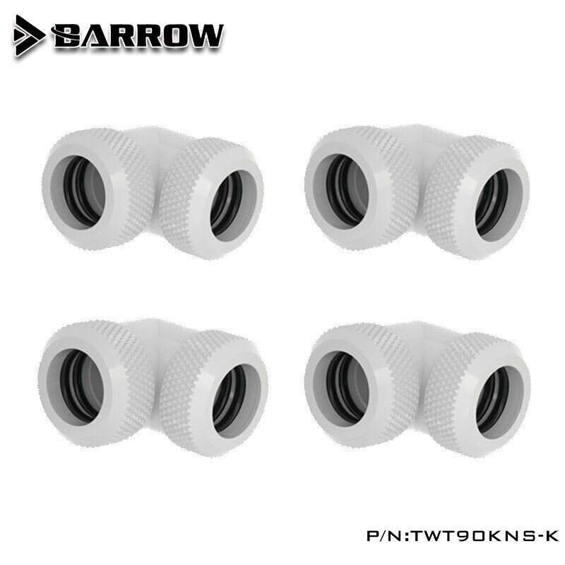 Barrow 4pcs 90 Degree Hard Tube Fittings Adapter For OD12mm/14mm Rigid/Hard Tube