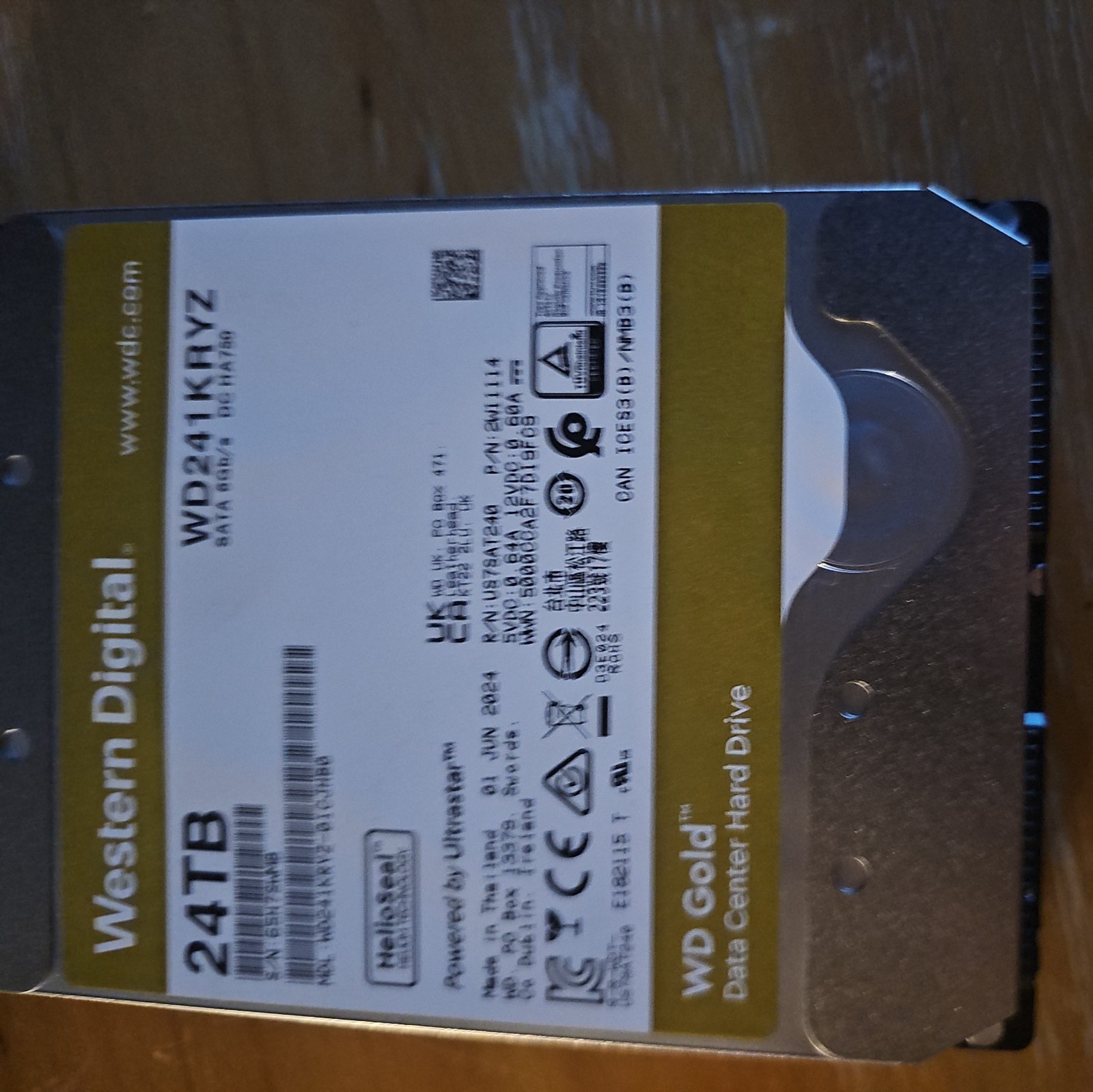 Western Digital WD242KRYZ Gold 24TB Enterprise Class 3.5" SATA Hard Drive