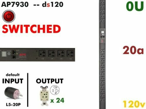 APC AP7930 24-Outlet Switched Rack Power Distribution PDU 120V 20A (3 available)