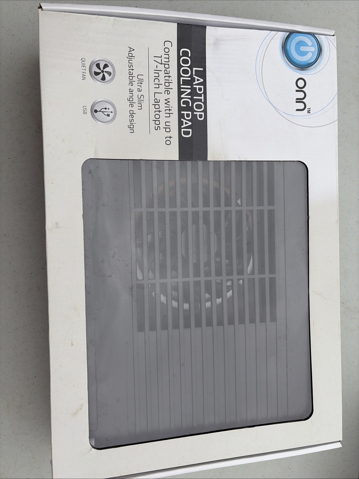 onn. Laptop Cooling Pad 17 in USB-Powered Adjustable Stand 1 Fan Black
