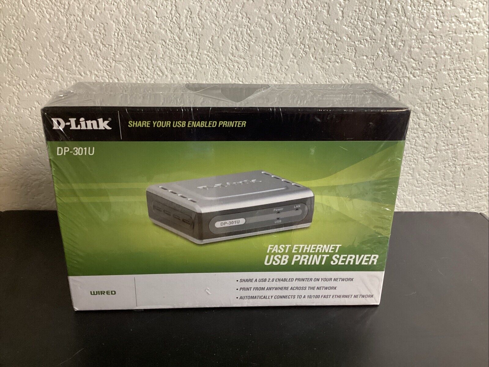 New D-Link DP-301U Fast Ethernet USB Print Server Wired