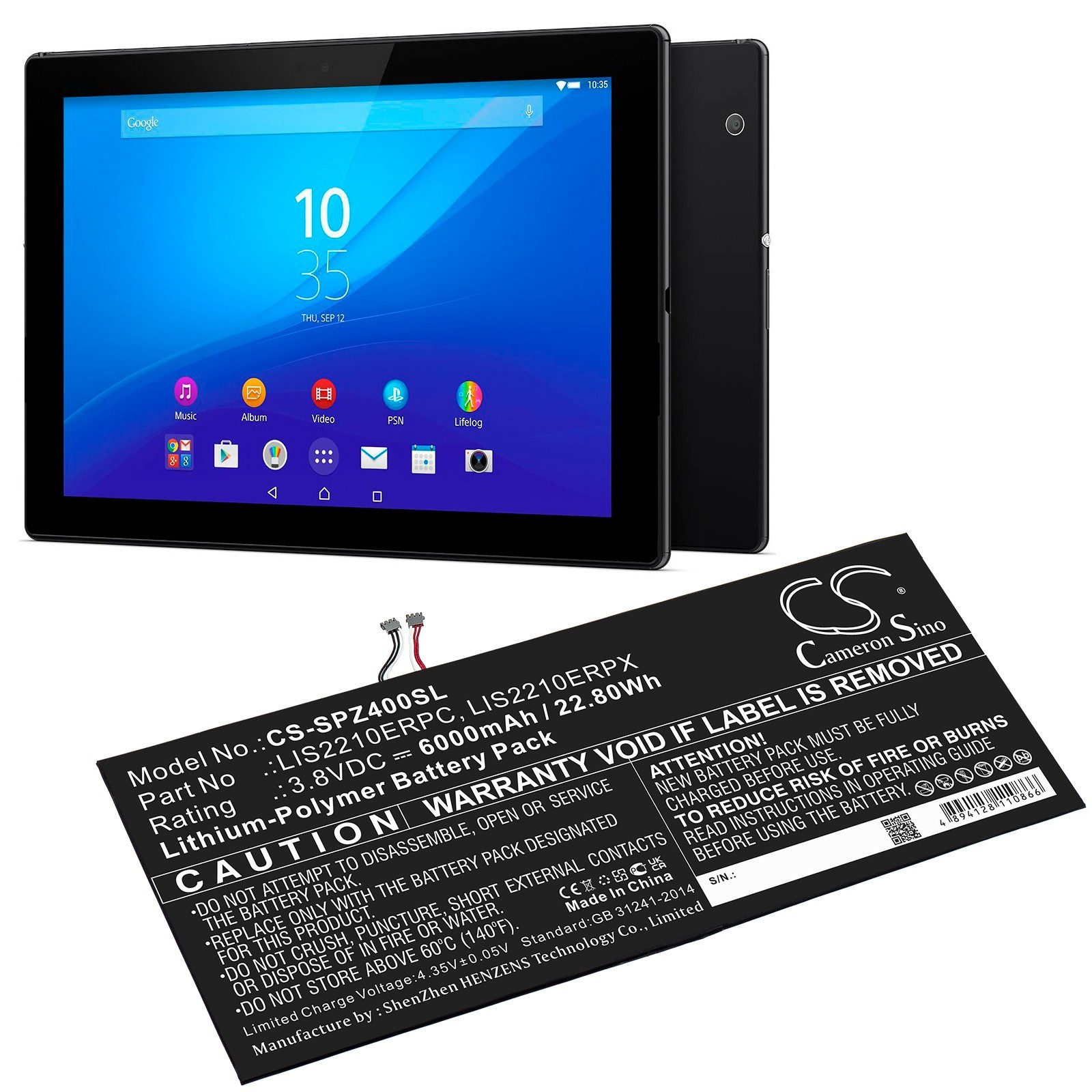 BATTERIE 6000mAh LIS2210ERPC LIS2210ERPX For Sony Xperia Z4 Tablet SGP712 SOT31