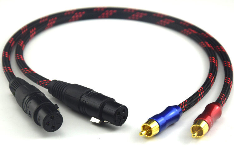 HIFI 4N OFC Dual XLR Female to RCA M Hi-end 2RCA Male to 2XLR Female Audio Cable