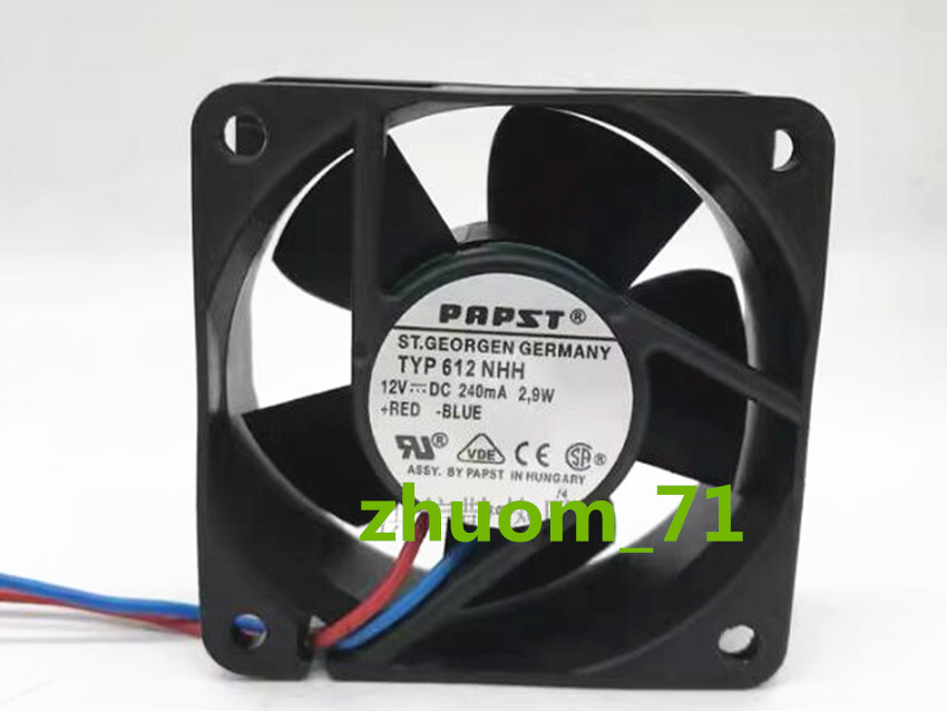 1PC PAPST 6025 TYP612NH DC12V 2.9W 6CM 60*25MM inverter cooling fan