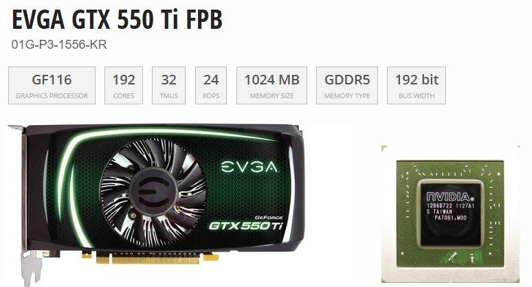 EVGA NVIDIA GeForce GTX 550 Ti 1GB GDDR5 Graphics Card✅mini-HDMI 2x DVI✅