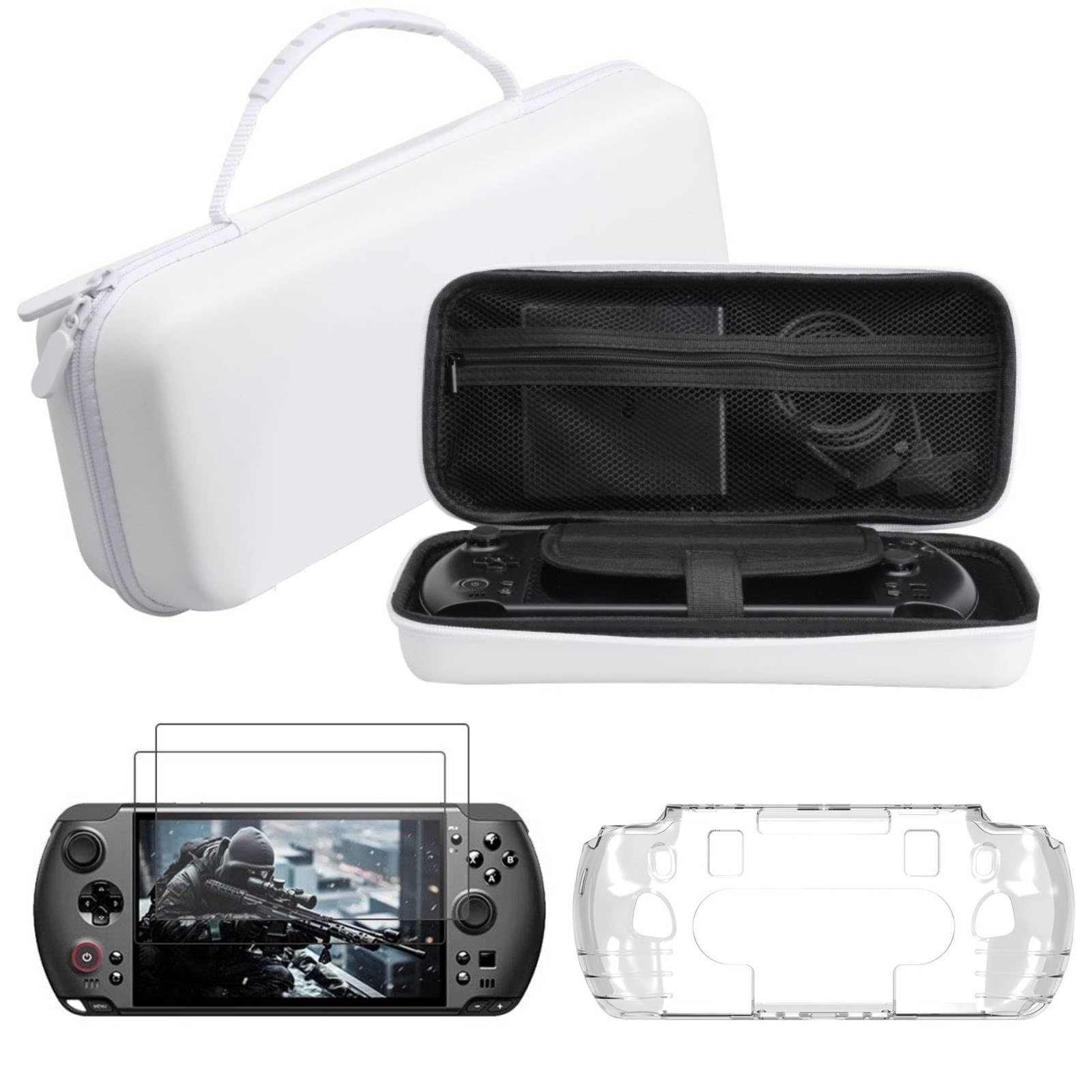 GPD Win 5 Carrying Case 3-in-1 Kit TPU Cover Screen Protector White