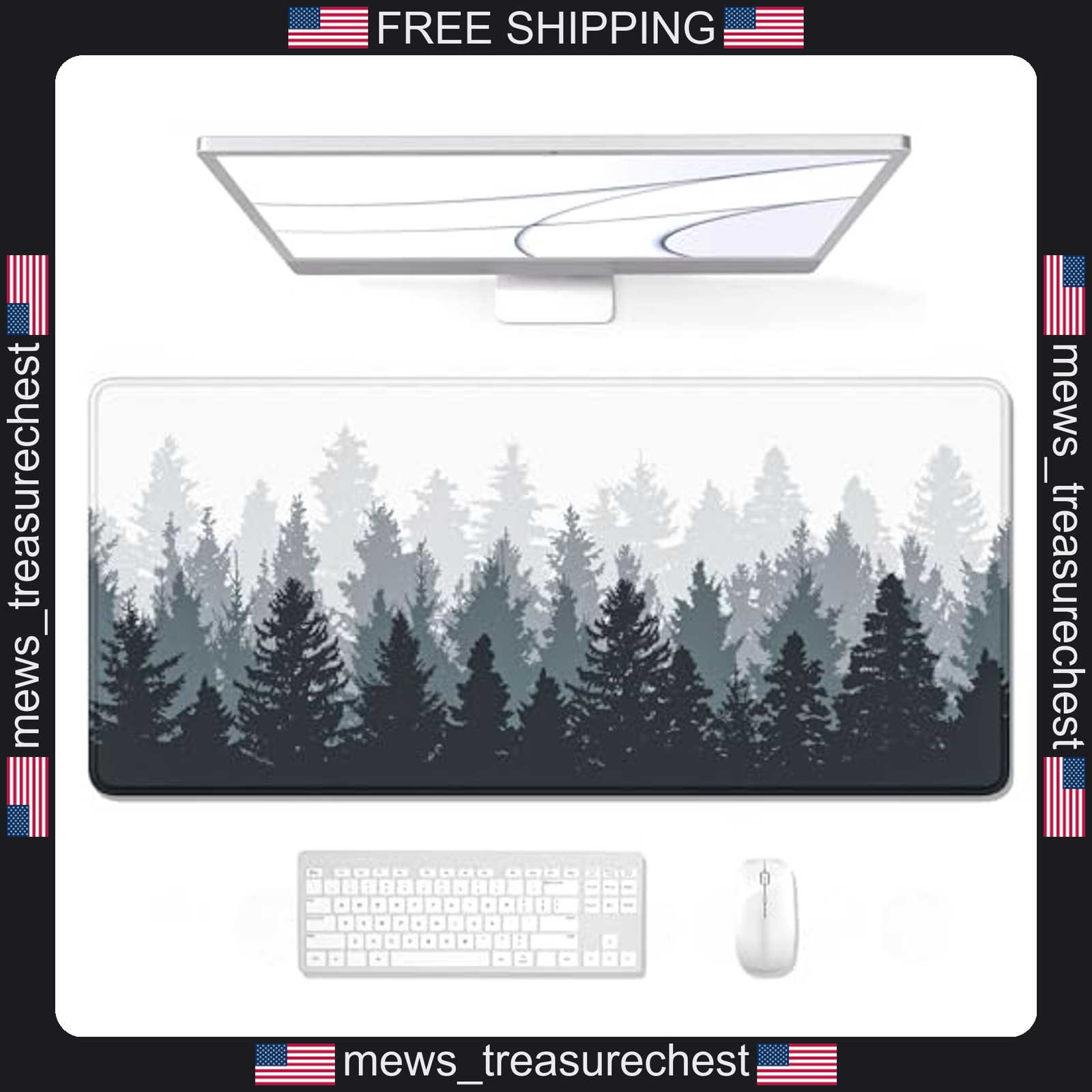 Gaming Mouse Pad XXL 35.4 x 15.7 in Desk Mat with Non-Slip Rubber Base