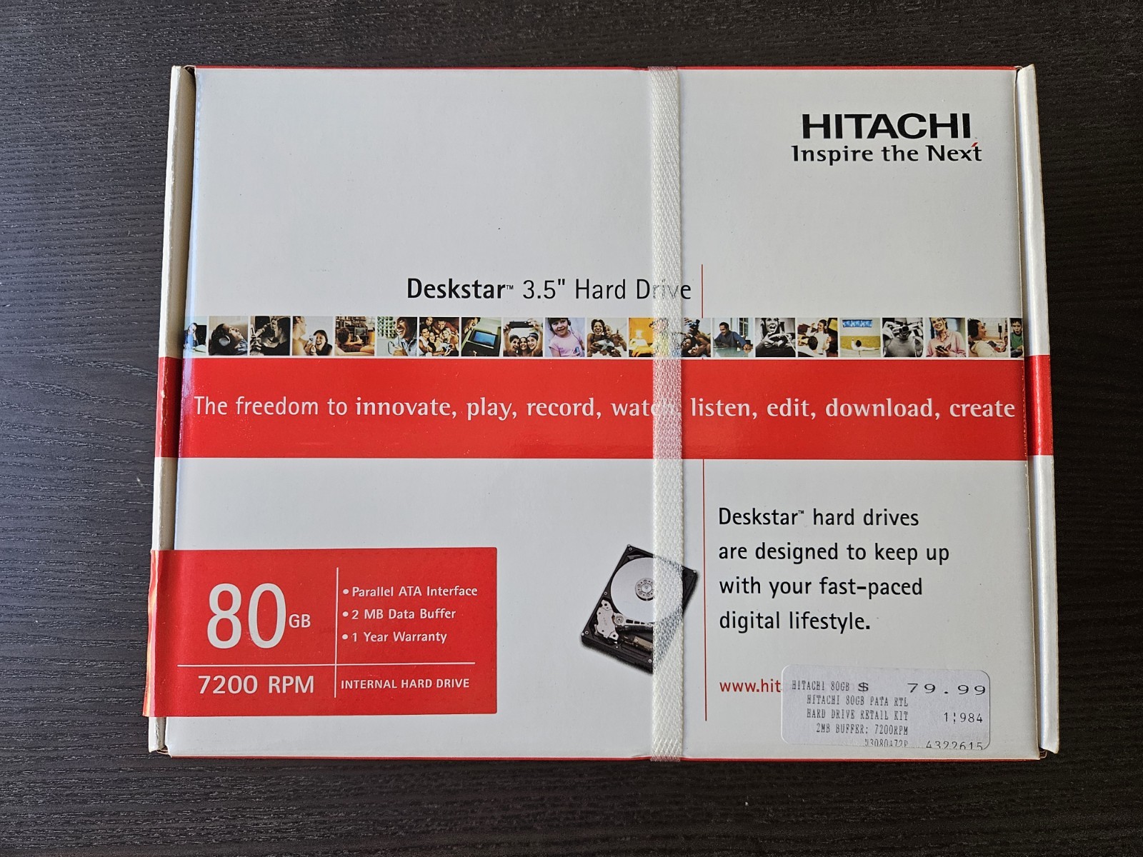 Hitachi Deskstar 7200RPM 80GB Internal 7200RPM 3.5" NEW SEALED