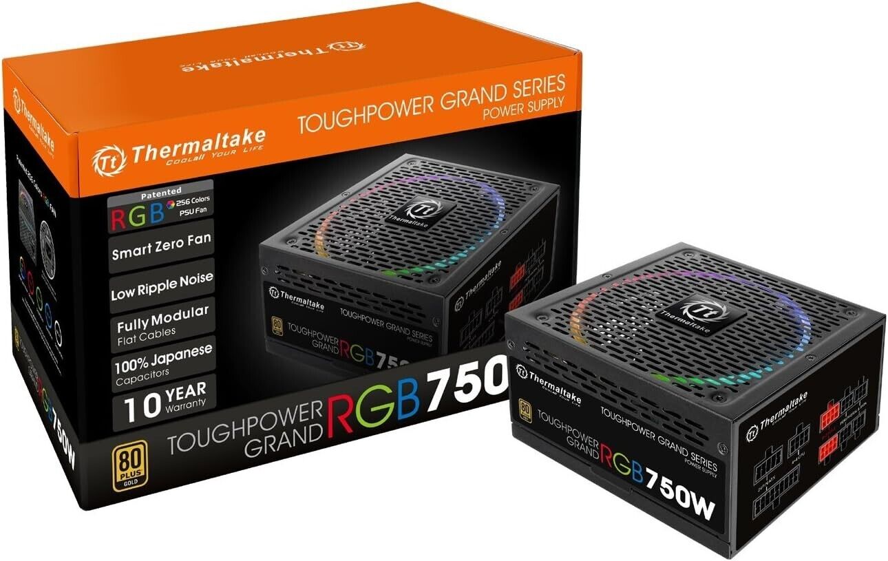Thermaltake Toughpower Grand RGB 750W 80+ Gold Smart Zero 256-Color TPG-0750F-R™
