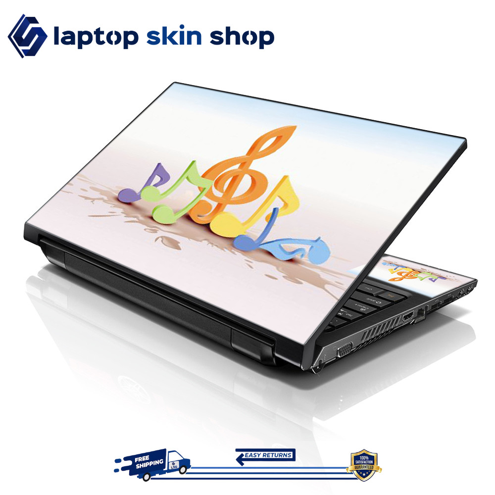 Laptop Skin Sticker Decal Cover for Notebook Apple Acer HP Music Notes 13-16 in