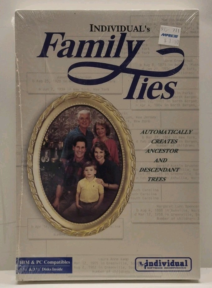 Rare 1983 Individual's Family Ties IBM PC DOS 2.1 5.25" / 3.5" Disk Sealed NIB