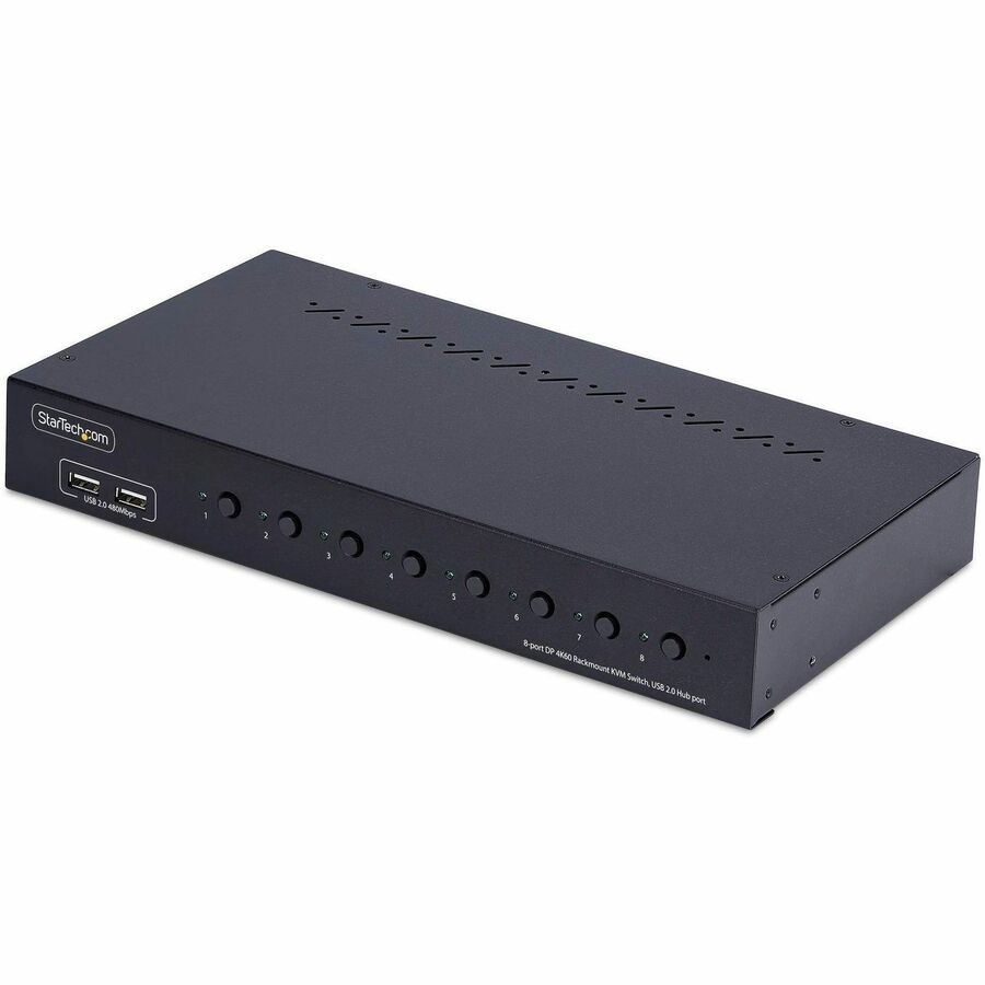 StarTech 8-Port DisplayPort KVM Switch with 1U Rack Mount Kit, 4K 60Hz DP 1.2,