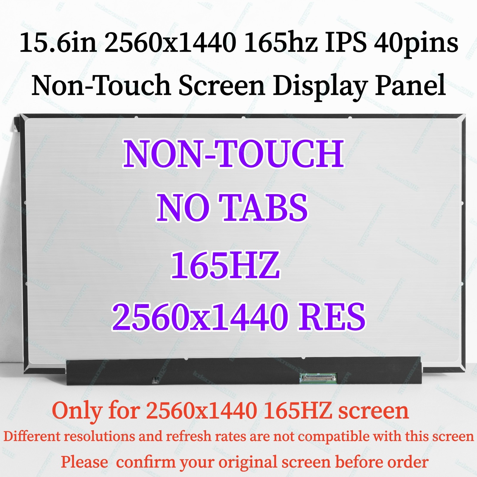 NE156QHM-NY2 V8.0 15.6" LAPTOP Screen 2560x1440 40 Pin 165HZ NO BRACKETS DISPLAY