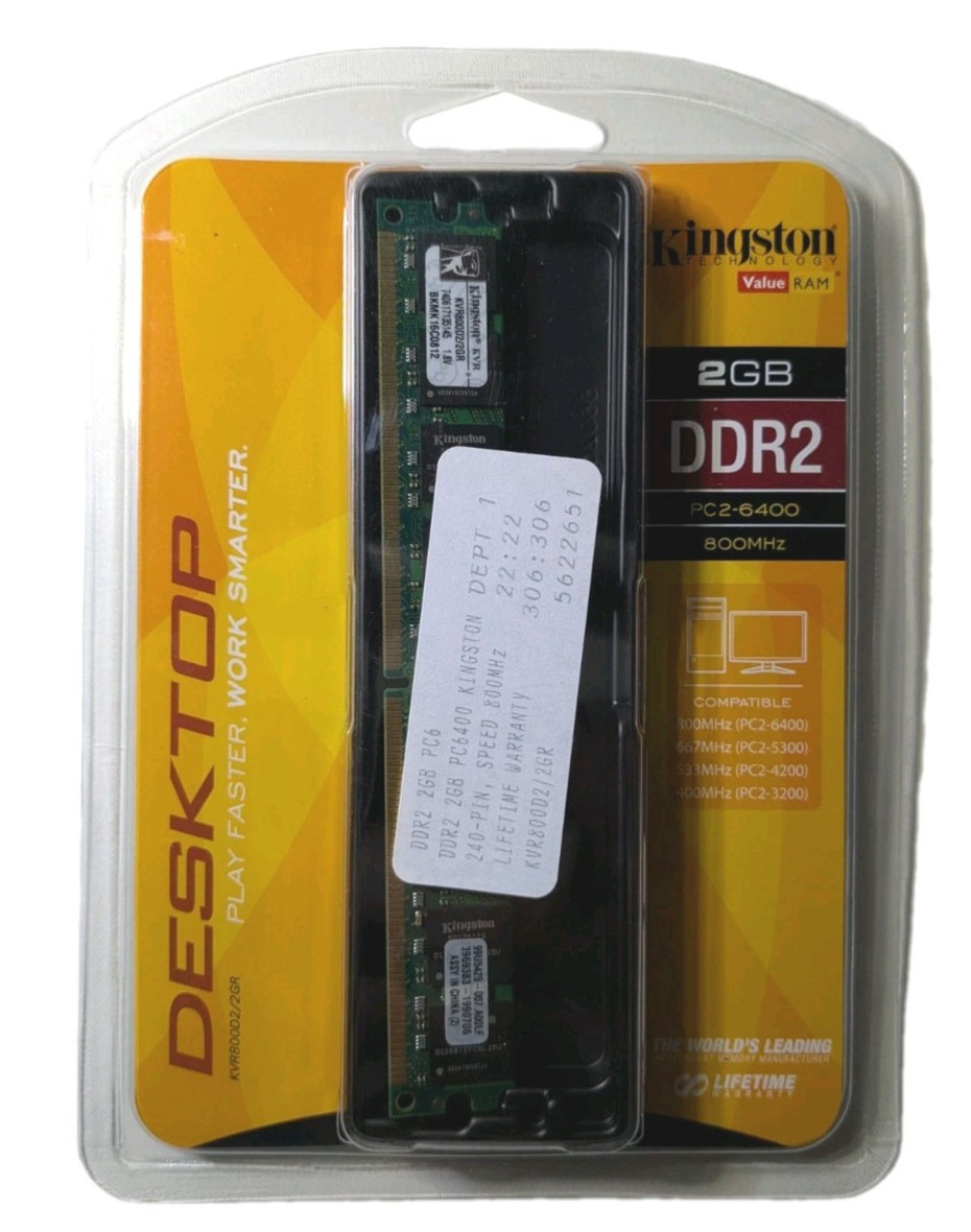 Kingston PC2-6400 (DDR2) 2GB 800 MHz 240 Pin Memory *BRAND NEW*