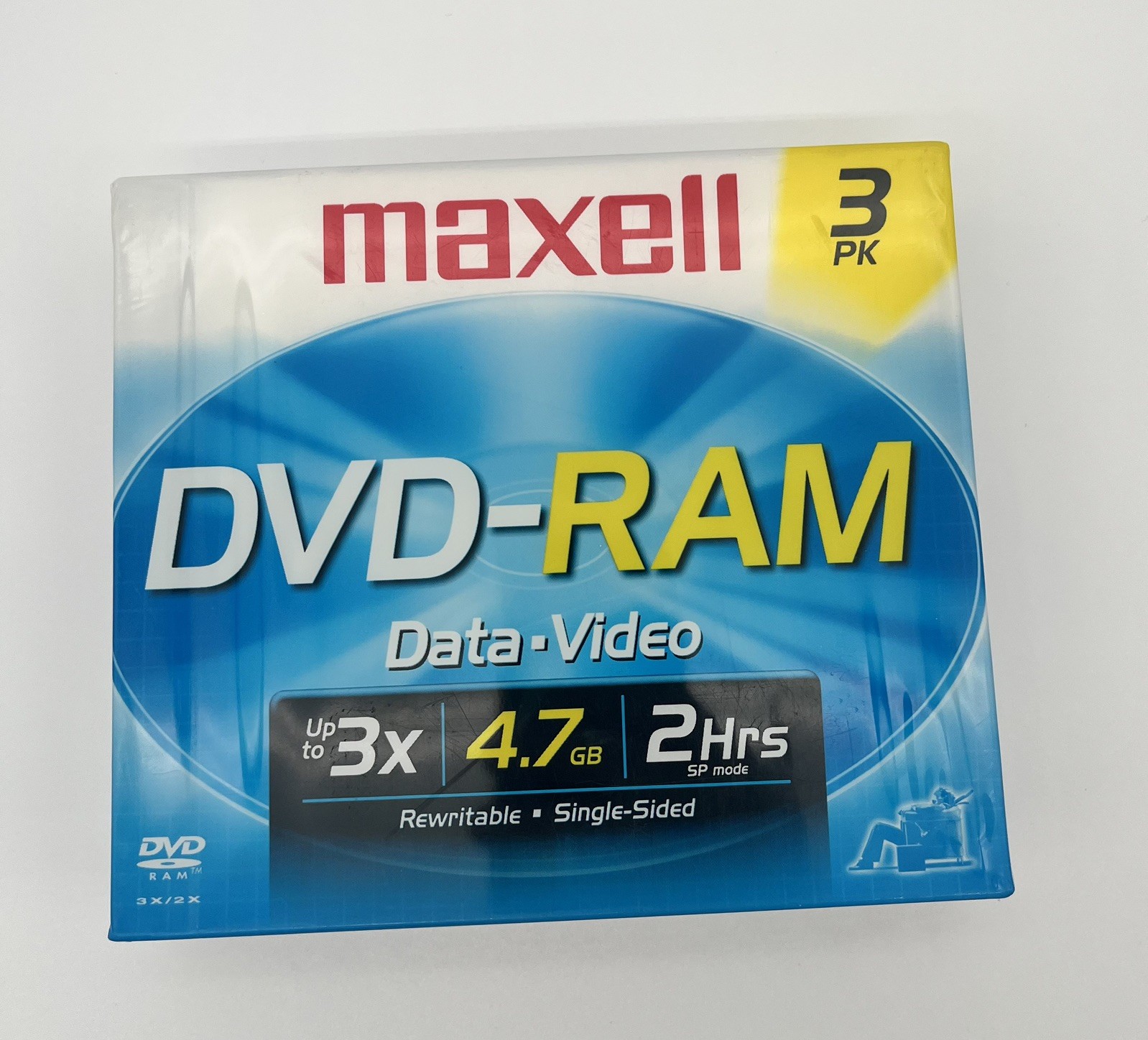 Maxell 4.7GB DVD-RAM Discs Blank 120 Min 2 Hrs 3x New Sealed 3-Pack