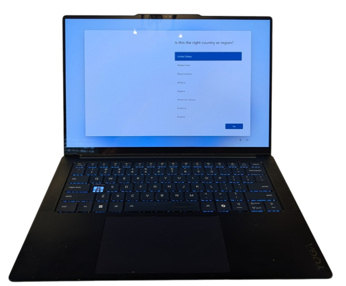 FOR PARTS NOT WORKING Lenovo Yoga Slim 7x Gen 1 Laptop Broken 'A' Key Dents Dust