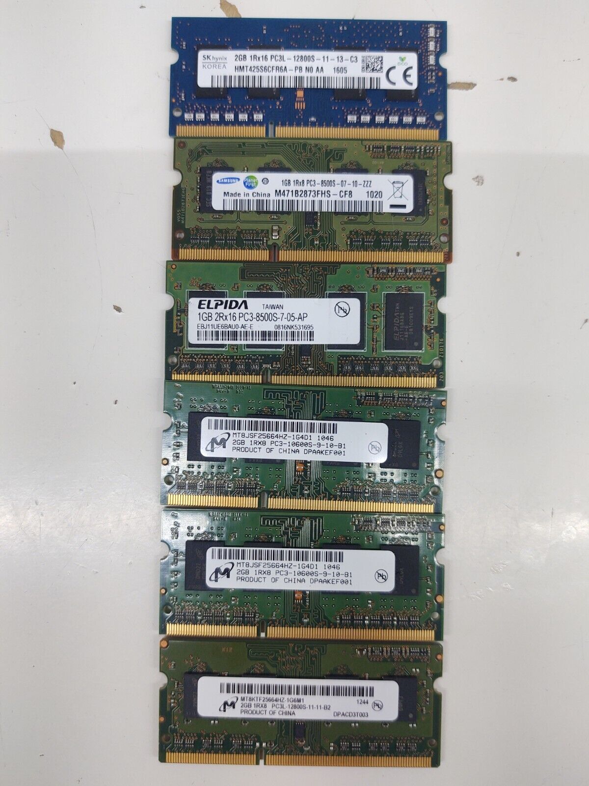 8GB (4x2GB) PC3-10600S 2GB (2X1GB) PC3-8500S 1GB Laptop RAM (Various Brands)