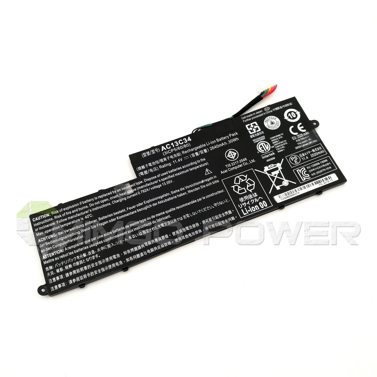 New Genuine AC13C34 Battery for Acer Aspire V5-122P V5-132 V5-132P E3-111 E3-112