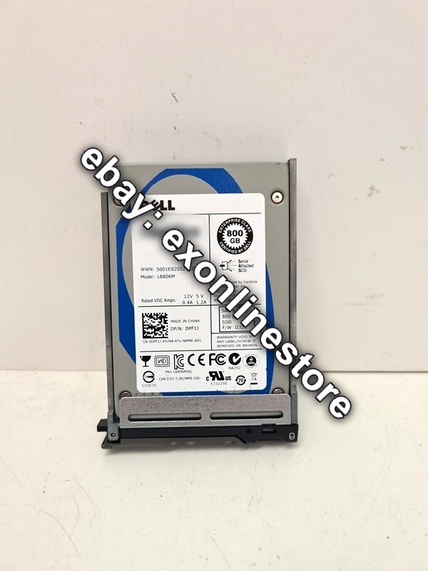 DPF1J - Dell 800GB 2.5" 6Gbps SAS Mixed-Use SSD in M620 Blade Tray